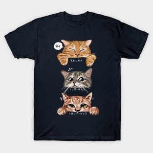 relax, curious, cautious cat T-Shirt